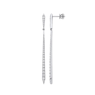 18ct White Gold 1.00ctw Drop Earrings