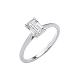 18ct White Gold 1.00ctw Emerald Cut Lab Grown Diamond Ring Igi Certified