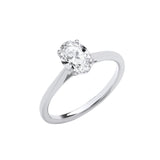 18ct White Gold 1.00ctw Oval Cut Lab Grown Diamond Ring Igi Certified