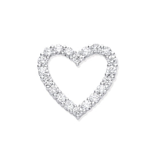 18ct White Gold 1.01ct Heart Shaped Drop Pendant