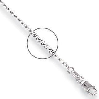 18ct White Gold 1.0mm Traditional Classic Curb Chain