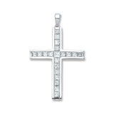 18ct White Gold 1.17ct Princess Cut Diamond Cross