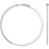 18ct White Gold 1.20ctw Claw Set Hoop Earrings