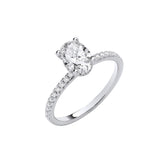 18ct White Gold 1.21ctw Oval Lab Grown Hidden Halo Diamond Ring Igi Certified