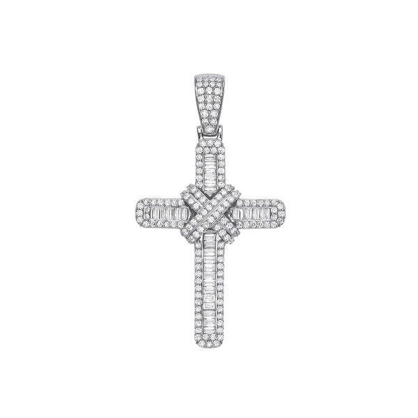 18ct White Gold 1.22ct Diamond Cross