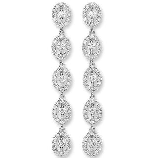 18ct White Gold 1.29ct Diamond Drop Earrings