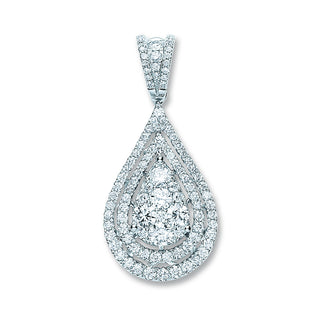 18ct White Gold 1.30ct Diamond Drop Pendant