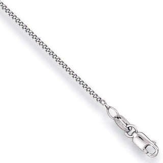 18ct White Gold 1.4mm Curb Chain