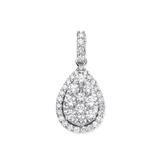 18ct White Gold 1.62ct Pear Shaped Drop Pendant