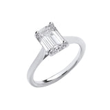 18ct White Gold 2.00ctw Emerald Cut Lab Grown Diamond Ring Igi Certified