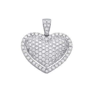 18ct White Gold 2.00ctw Heart Pendant