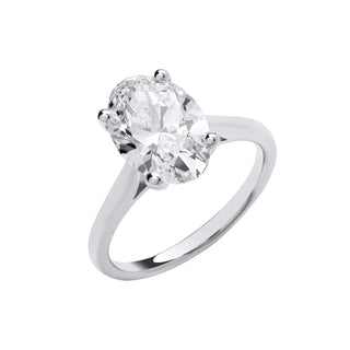 18ct White Gold 3.00ctw Oval Cut Lab Grown Diamond Ring Igi Certified