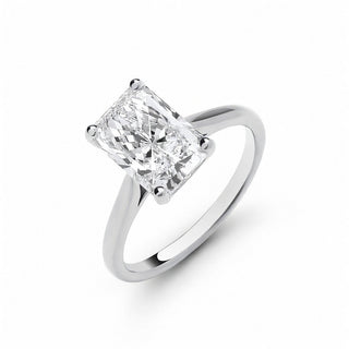 18ct White Gold 3.00ctw Radiant Cut Lab Grown Diamond Ring Igi Certified
