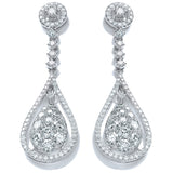 18ct White Gold 3.30ct Diamond Drop Earrings