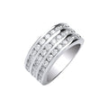 18ct White Gold 3 Rows D.1.50ctw Diamond Ring