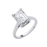 18ct White Gold 5.00ctw Emerald Cut Lab Grown Diamond Ring Igi Certified