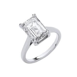 18ct White Gold 5.00ctw Emerald Cut Lab Grown Diamond Ring Igi Certified