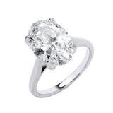 18ct White Gold 5.00ctw Oval Cut Lab Grown Diamond Ring Igi Certified