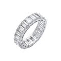 18ct White Gold 6.00ctw Emerald Cut Lab Grown Diamond Eternity Ring Wgi Certified