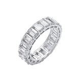 18ct White Gold 6.00ctw Emerald Cut Lab Grown Diamond Eternity Ring Wgi Certified