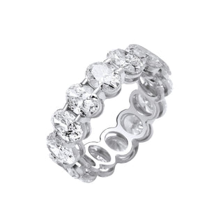 18ct White Gold 7.00ctw Oval Cut Lab Grown Diamond Eternity Ring Wgi Certified