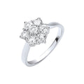 18ct White Gold 7 Stones D.1.00ctw Cluster Diamond Ring