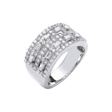 18ct White Gold Baguettes & Rd 1.00ctw Diamond Dress Ring
