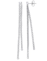 18ct White Gold Double Row 0.50ctw Drop Earrings