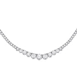 18ct White Gold Graduated 10.00ct 17 Inch Necklace