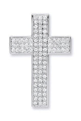 18ct White Gold Pave Set 0.80ct Diamond Cross