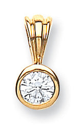 18ct Yellow Gold 0.15ct Rubover Set Diamond Solitaire Pendant