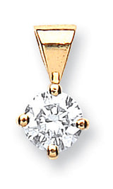 18ct Yellow Gold 0.35ct Claw Set Diamond Solitaire Pendant