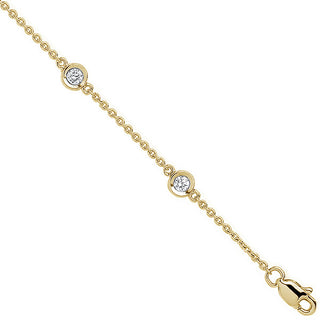 18ct Yellow Gold 0.40ct Diamond By The Yard Rubover Bracelet