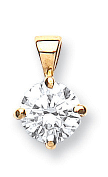 18ct Yellow Gold 0.50ct Claw Set Diamond Solitaire Pendant