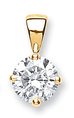 18ct Yellow Gold 1.00ct Claw Set Diamond Solitaire Pendant