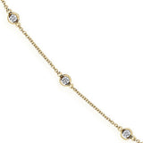 18ct Yellow Gold 1.00ct Diamond By The Yard Necklace (18in/45cm) Chain