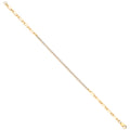 18ct Yellow Gold Half & Half Diamond Tennis Bracelet 0.80ctw