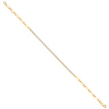18ct Yellow Gold Half & Half Diamond Tennis Bracelet 0.80ctw