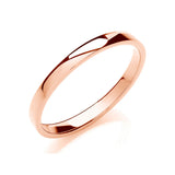 2.5mm Soft Court Shape Wedding Band 18ct Rose
