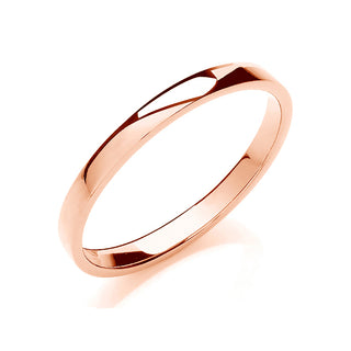 2.5mm Soft Court Shape Wedding Band 18ct Rose H