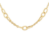 9K Yellow Gold 3 Twisted Links & Chain Centre Necklace /20"