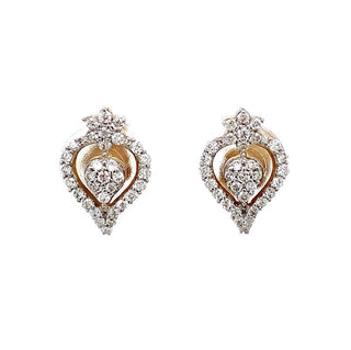 9K Yellow Gold 0.34ct Diamond Paisley Cluster Stud Earrings