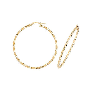 9K Yellow Gold Twist Hoop Earrings