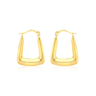 9K Yellow Gold Handbag Creole Hoop Earrings