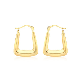 9K Yellow Gold Handbag Creole Hoop Earrings