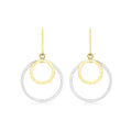9K 2 Colour Gold Double Loop Hoop Earrings