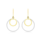 9K 2 Colour Gold Double Loop Hoop Earrings