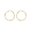 9K Tri-Gold Twist Hopped Earrings