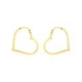 9K Yellow Gold Heart-Shaped Hoop Earrings