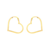 9K Yellow Gold Heart-Shaped Hoop Earrings